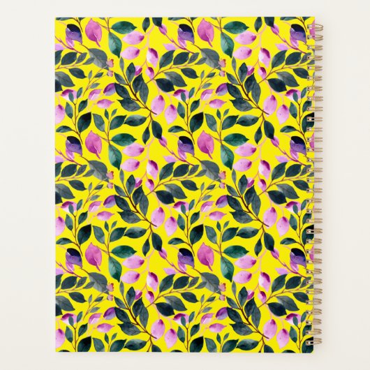 水エレガント色フローラ黄色の名前2025 プランナー手帳 (裏面)