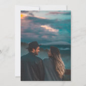 水エレガント色フローラ黒の背景の写真S セーブザデート (裏面)