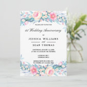 水エレガント色フローラ1周年結婚記念 招待状 (スタンド正面)