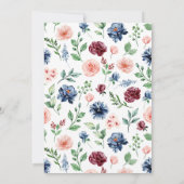 水エレガント色フローラ100誕生日 招待状 (裏面)