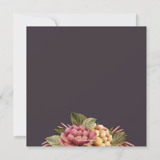 水エレガント色フローラ50th誕生日パーティー 招待状 (裏面)