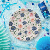 水エレガント色フローラ ペーパープレート (パーティー)