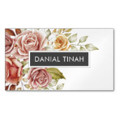 水エレガント色フローラ マグネット名刺 (正面)