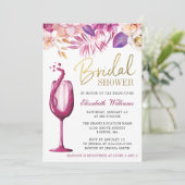 水エレガント色フローラ |ワインブライダルシャワー 招待状 (スタンド正面)