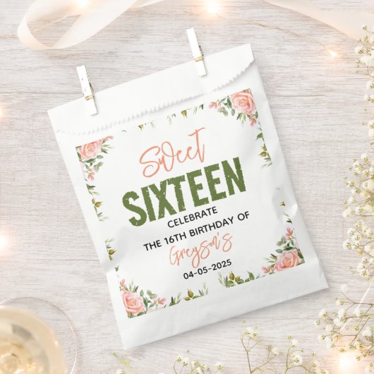 水エレガント色フローラSweet sixteen フェイバーバッグ (クリップ留めされた状態)