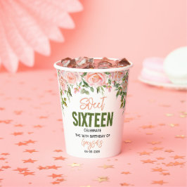 水エレガント色フローラSweet sixteen 紙コップ