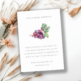 水エレガント色ブドウの葉結婚の詳細 エンクロージャーカード