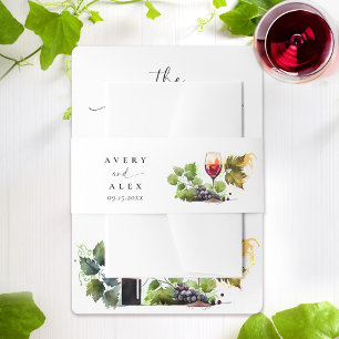 水エレガント色ブドウ園の目的地の結婚式 招待状ベリーバンド