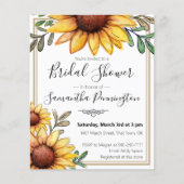 水エレガント色ブライダルシャワー予算招待状 (正面)