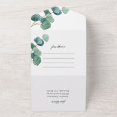 水エレガント色ブライダルシャワー オールインワン招待状 (外側)