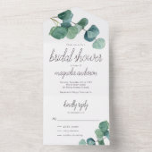 水エレガント色ブライダルシャワー オールインワン招待状 (内側)