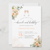 水エレガント色ブランチとバブリー招待状 招待状 (正面)