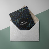 水エレガント色ブランチ誕生日カード シーズンカード