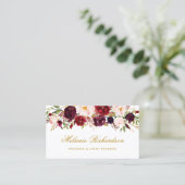 水エレガント色ブルガンディマルサラフローラ金ゴールド 名刺 (スタンド正面)