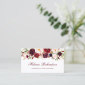 水エレガント色ブルガンディマルサラフローラ 名刺 (スタンド正面)