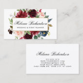 水エレガント色ブルガンディーブルー 名刺 (正面/裏面)