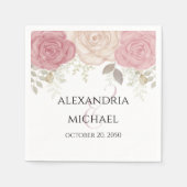 水エレガント色ブルゴーニュフローラ結婚ズシンプル スタンダードカクテルナプキン (正面)