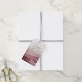 水エレガント色ブルゴーニュ&金ゴールド日付を保存 ギフトタグ (より糸付き)