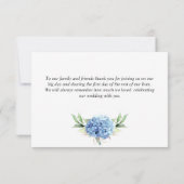 水エレガント色ブルーアジサイフローラ サンキューカード (裏面)