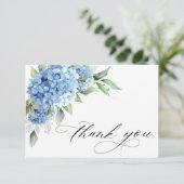 水エレガント色ブルーアジサイ花ありがとう サンキューカード (スタンド正面)