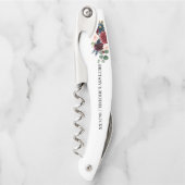 水エレガント色ブルーグンディ·ブルー·フローラ結婚ズ ソムリエナイフ (正面)