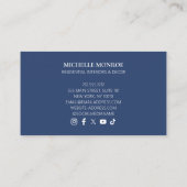 水エレガント色ブルージンジャージャー内装デザイン 名刺 (裏面)