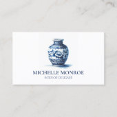 水エレガント色ブルージンジャージャー内装デザイン 名刺 (正面)