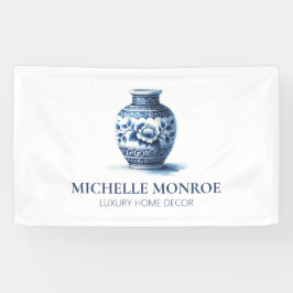 水エレガント色ブルージンジャージャー瓶デザイナー、デコール 横断幕