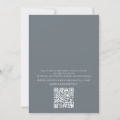 水エレガント色ブルーフローラほこりっぽい緑のインビ 招待状 (裏面)