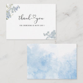水エレガント色ブルーフローラベビーシャワー ノートカード