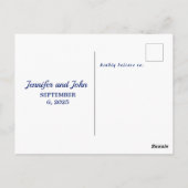 水エレガント色ブルーフローラボタニッ結婚クス ポストカード (裏面)