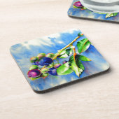 水エレガント色ブルーベ絵を描リー コースター (左側)