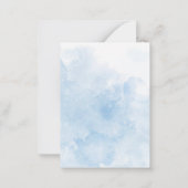 水エレガント色ブルーボンジョアbebeベビーシャワー ノートカード (裏面)