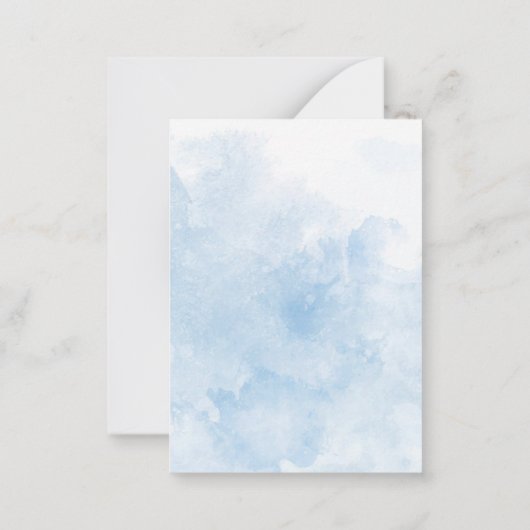 水エレガント色ブルーボンジョアbebeベビーシャワー ノートカード (裏面)