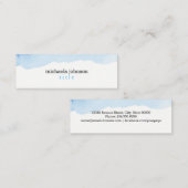 水エレガント色ブルーミニマル スキニー名刺 (正面/裏面)