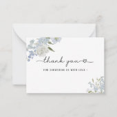 水エレガント色ブルーワイルドフラワーベビーシャワー ノートカード (正面)