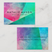 水エレガント色ブロック 名刺 (正面/裏面)