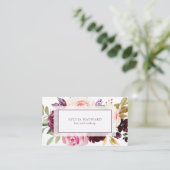 水エレガント色プラムパープルフローラ 名刺 (スタンド正面)