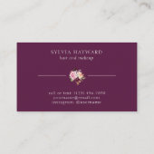 水エレガント色プラムパープルフローラ 名刺 (裏面)