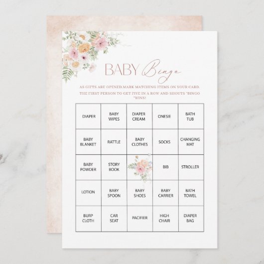 水エレガント色ベビーイン開花フローラベビーショウ シーズンカード (正面/裏面)