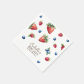 水エレガント色ベビーガールベリーファースト誕生日 スタンダードカクテルナプキン (角)