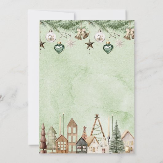 水エレガント色ベビーシャワー外は寒い 招待状 (裏面)