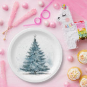 水エレガント色ベビーブルーウィンターワンダーランド ペーパープレート (パーティー)