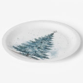 水エレガント色ベビーブルーウィンターワンダーランド ペーパープレート (アングル)