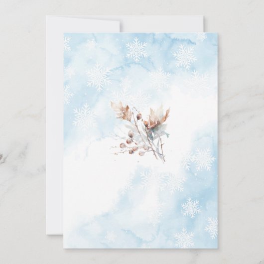 水エレガント色ベビー冷たい外ベビーsh 招待状 (裏面)