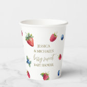 水エレガント色ベリースイートベビーシャワー 紙コップ (裏面)