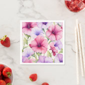 水エレガント色ペチュニアの花 スタンダードカクテルナプキン (インサイチュ)