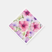 水エレガント色ペチュニアの花 スタンダードカクテルナプキン (角)