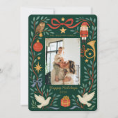 水エレガント色ホリデーフォトカード | シーズンカード (正面)