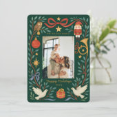 水エレガント色ホリデーフォトカード | シーズンカード (スタンド正面)